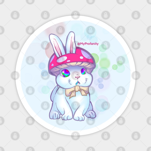 Mushroom Bunny Magnet by myprofanity